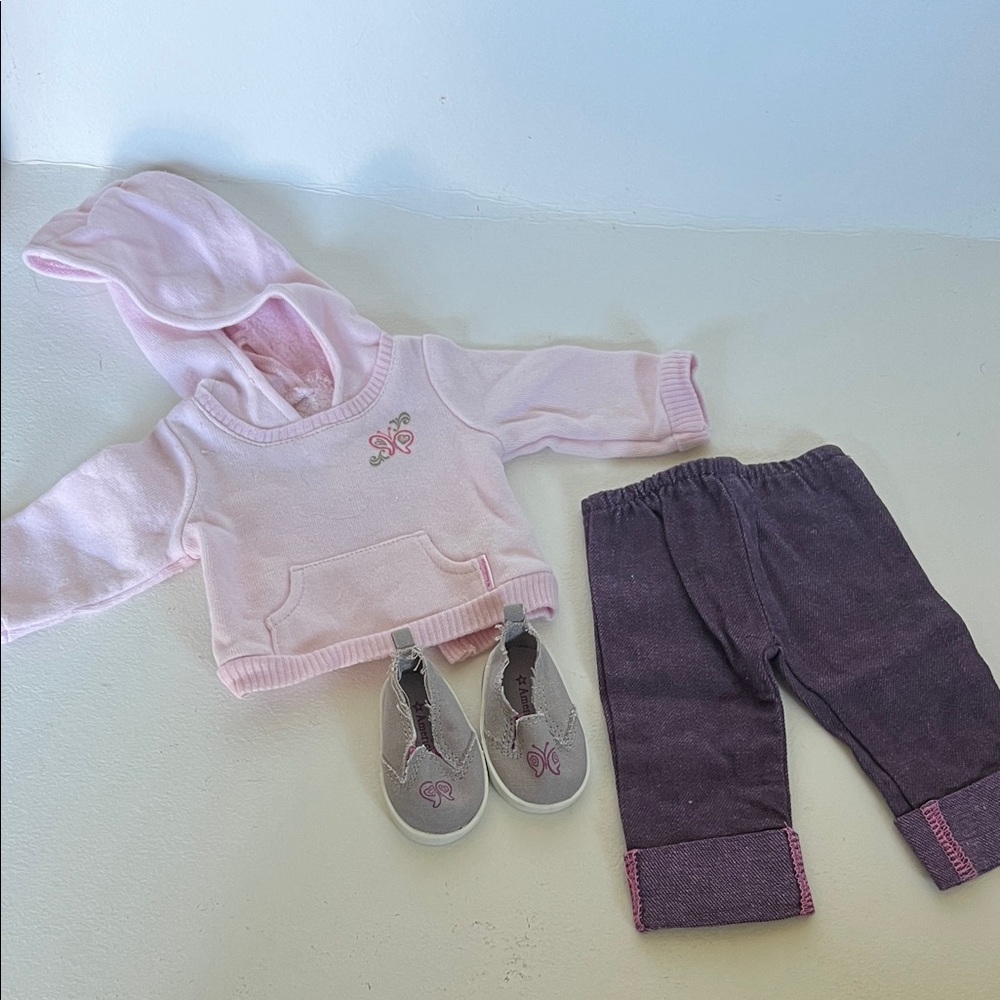American Girl Gray and Purple Doll Sneakers
